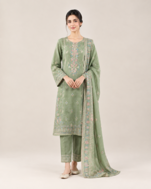 Sage Green Floral Signature - Unstitched