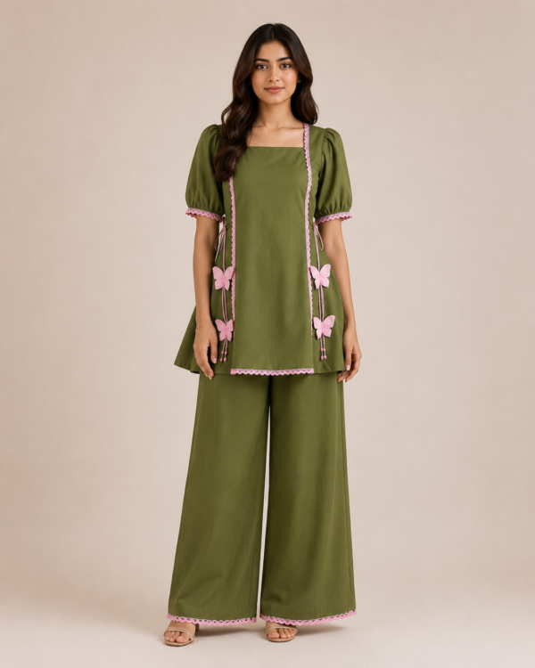 Olive Green Bow - Stitched
