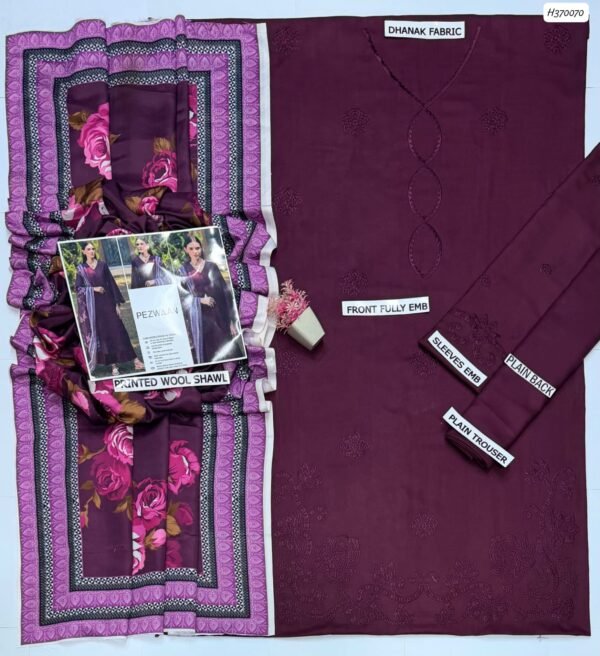 Burgundy Dhanak Fabric
